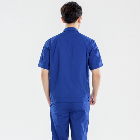 蓝色拉链款式工作服-4
