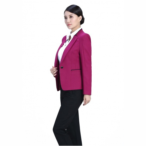 玫红色商务女装-2