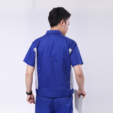 艳蓝配浅灰静电服-4