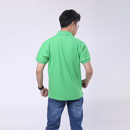 绿色纯棉短袖T恤工作服-5