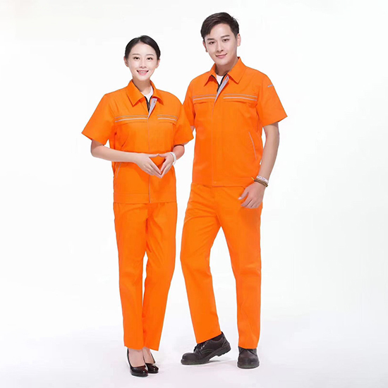 夏季短袖黄色工作服