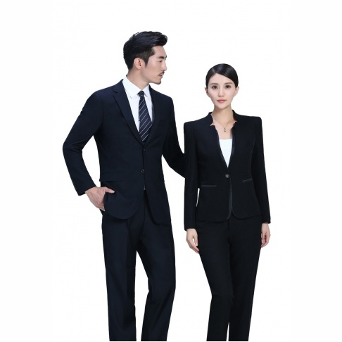 黑色女士修身职业装-3