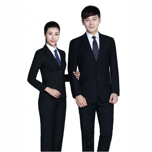 黑色商务两粒扣西服-3