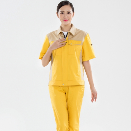 黄拼驼色劳保服-3