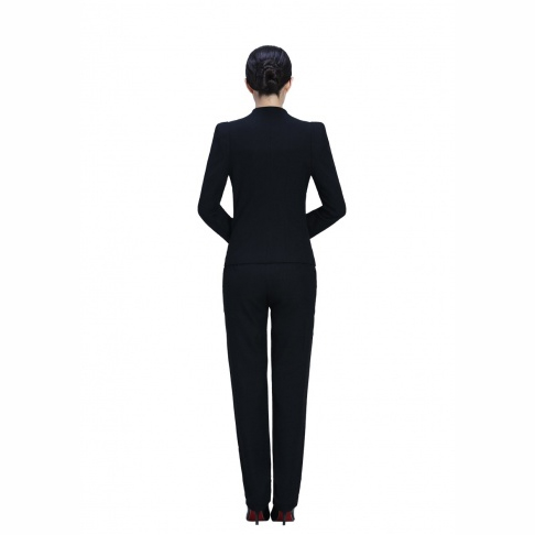 黑色女士修身职业装-5