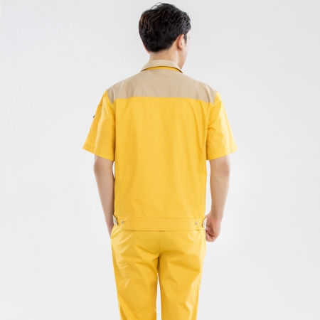黄拼驼色劳保服-5