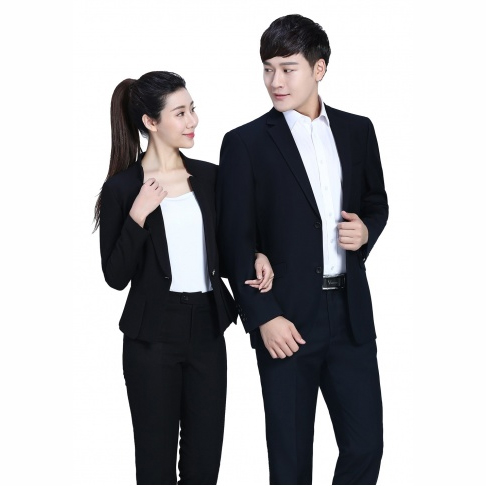 黑色修身时尚职业装-4
