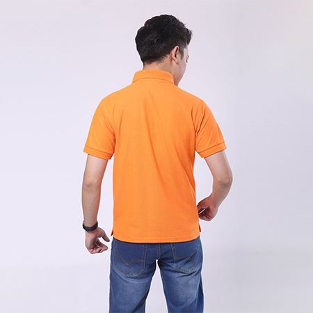 橙色纯棉T恤工作服-5