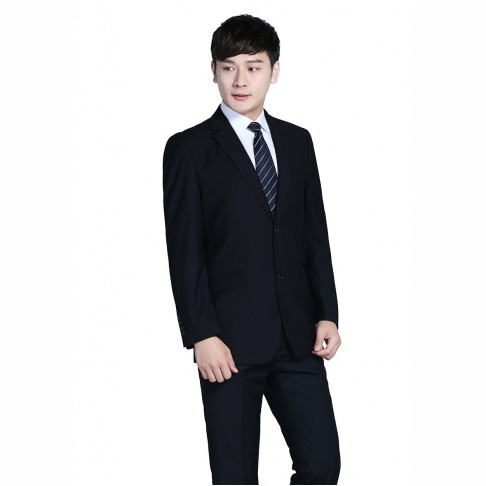黑色商务两粒扣西服-2